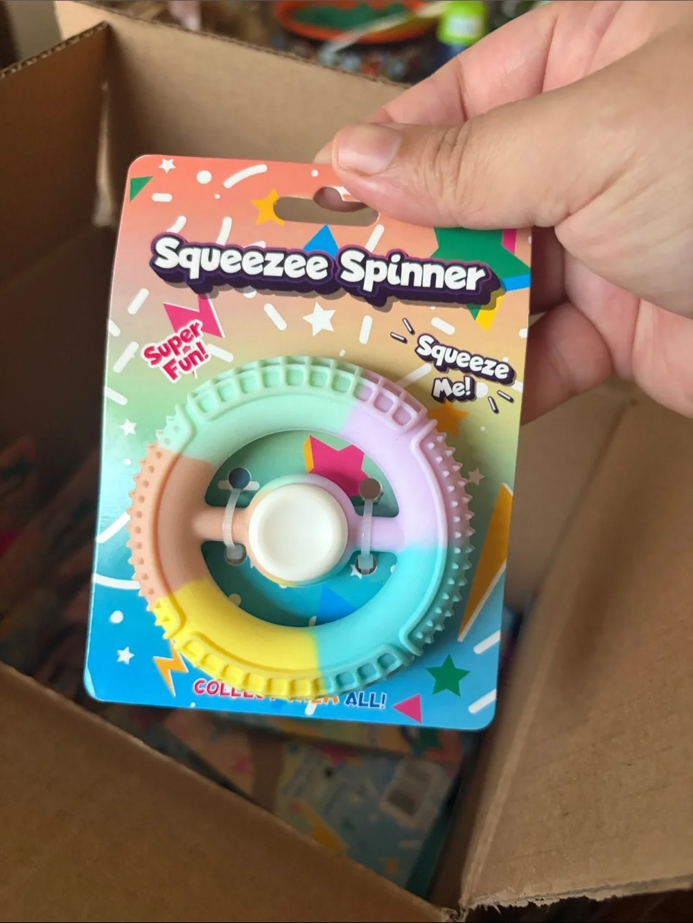 Fidget pop squeezable spinners assorted colors set of 36